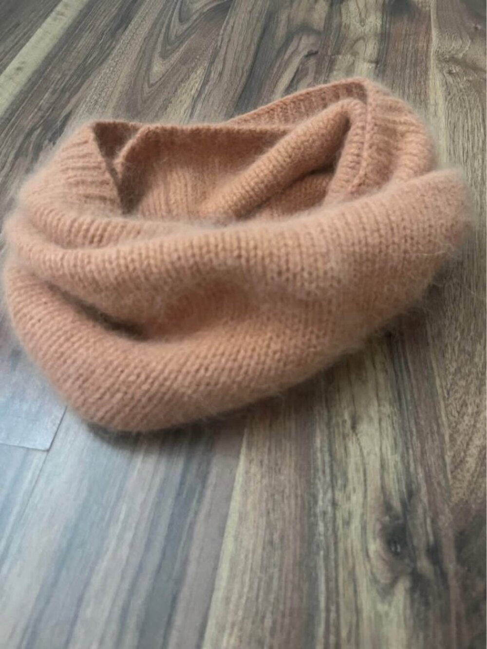 Club Monaco Wool and Angora peach coloured scarf